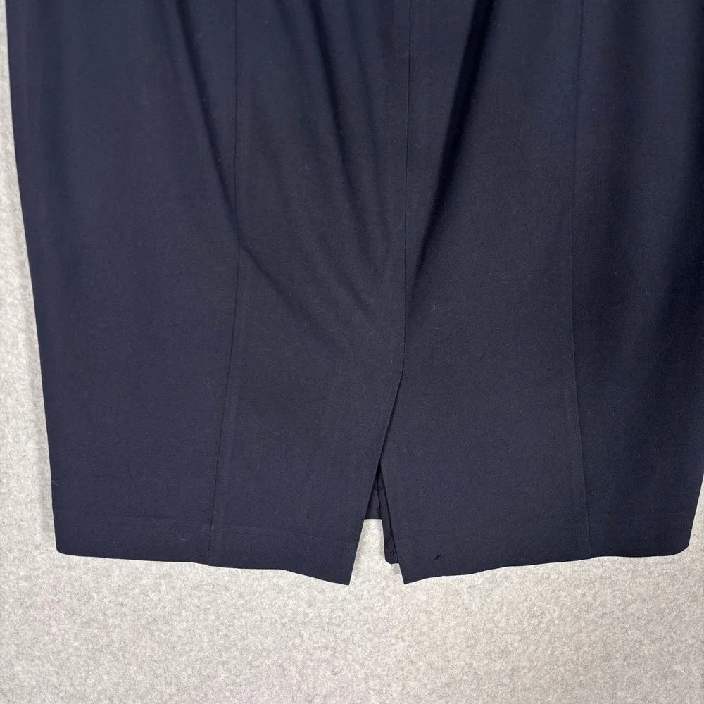 Ann Taylor Pencil Skirt 10 Navy Blue Curvy Fit Career Workwear Stretch Office